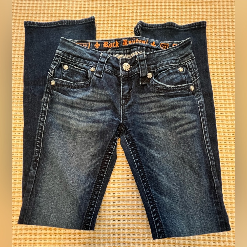 PRISTINE Rock Revival Jeans Heather Boot Cut,  Size 27
